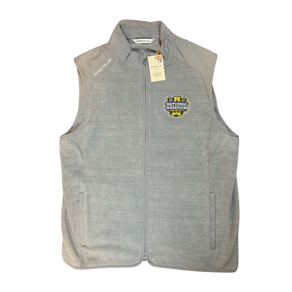 Peter Millar University of Michigan Wolverines Football 2023 Gale Gray Vest Golf